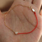 14K Solid Yellow Gold Bubble Red Bracelet