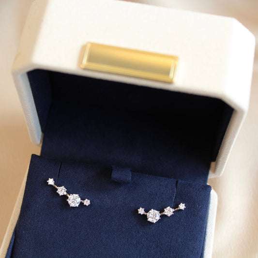 Sparkling Star Moissanite Stud Earrings