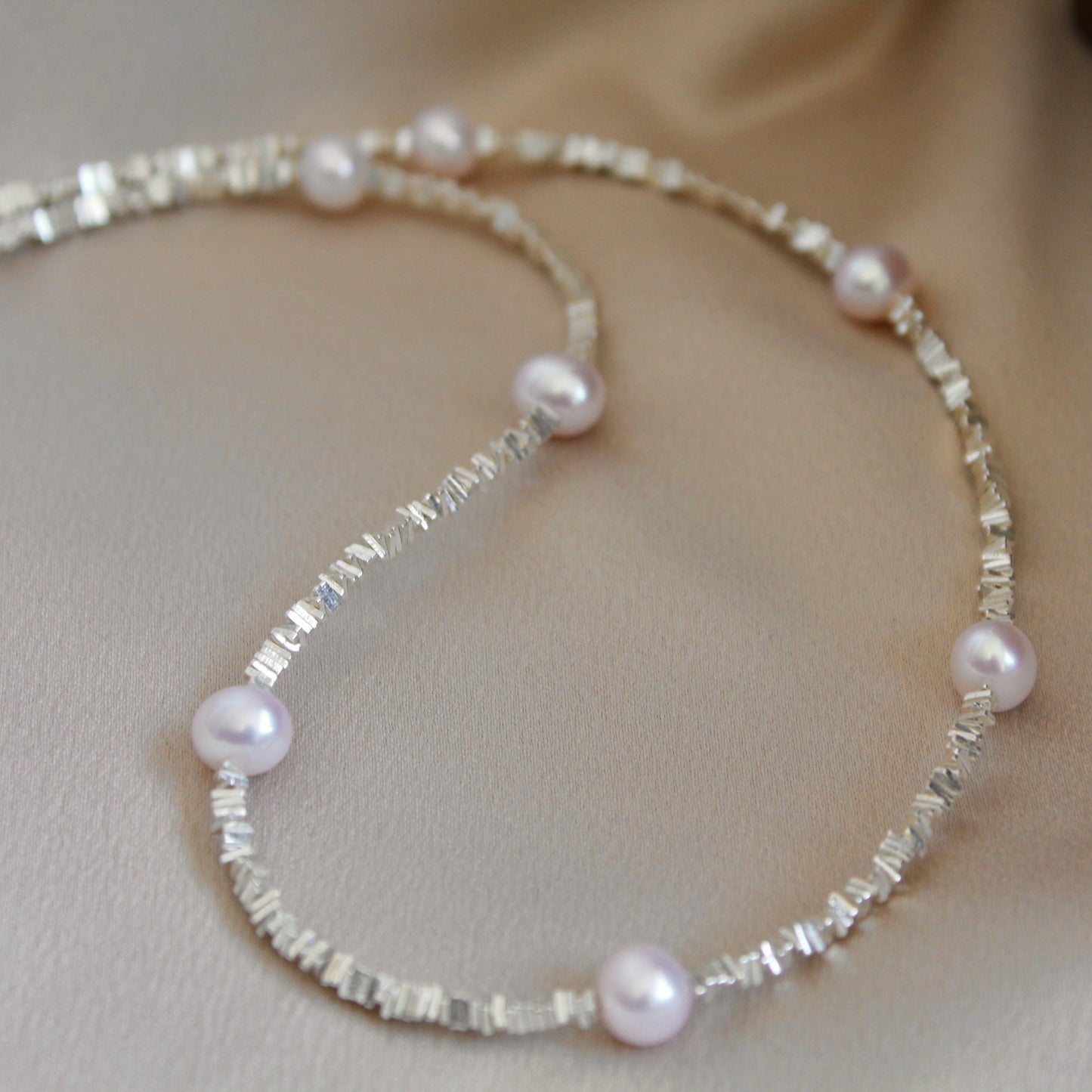 Sparkling Star Natural Pearl Choker, Sterling Silver