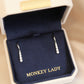14K Solid White Gold Water-drop Earrings