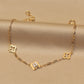 18K Solid Gold Three Clovers Bracelet