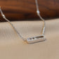 14K Solid White Gold Dancing Stones Necklace