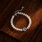 Aquamarine High-Quality Natural Pearl Bracelet