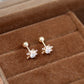 14K Solid Gold Mini Sunflower Earrings