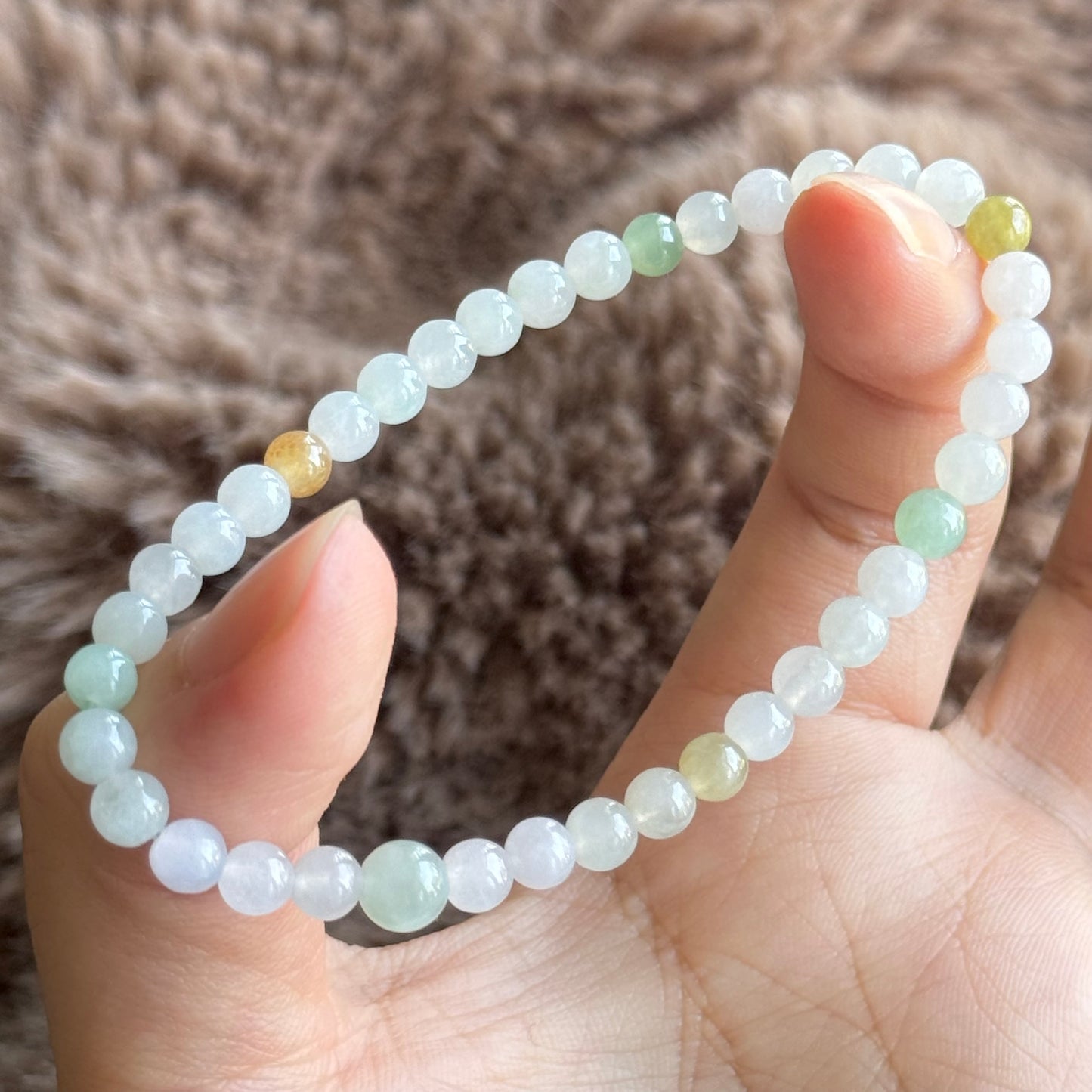 Macaron Natural Jadeite Bracelet, 5mm