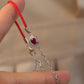 Half Line Half Chain Natural Ruby Bracelet