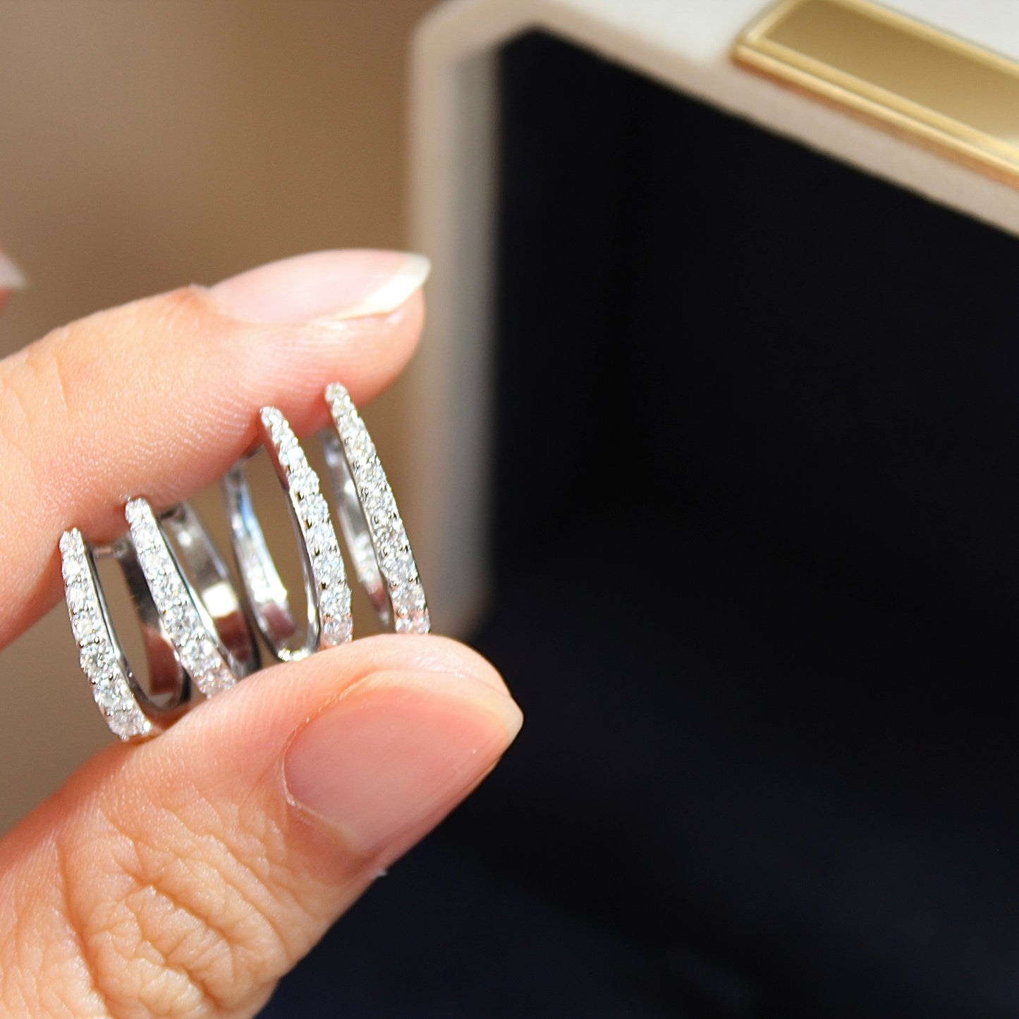 U-Shape Moissanite Hoop Earrings