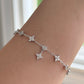 Lucky Clover Moissanite Bracelet, Sterling Silver