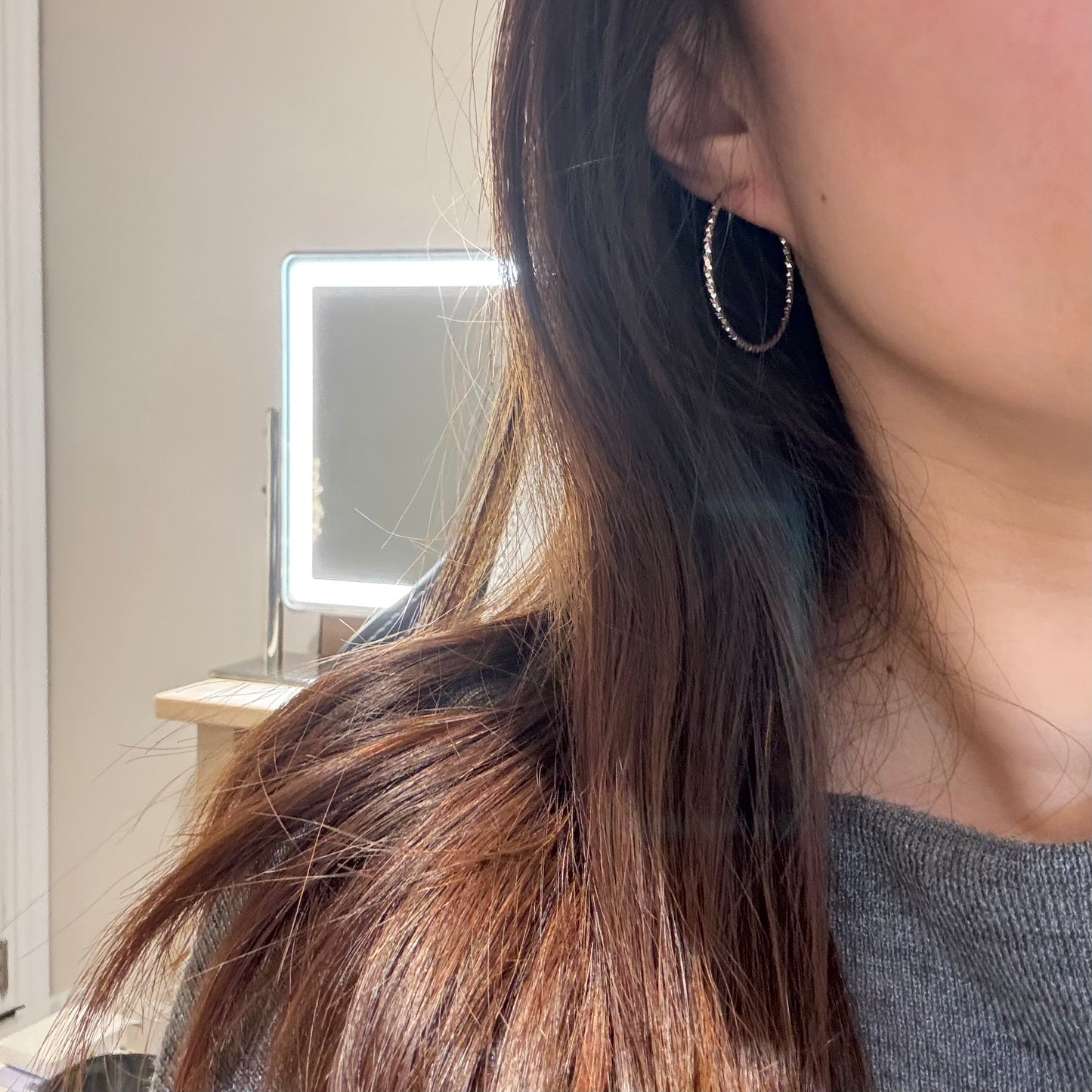 Shiny Big Hoop Earrings, 35mm