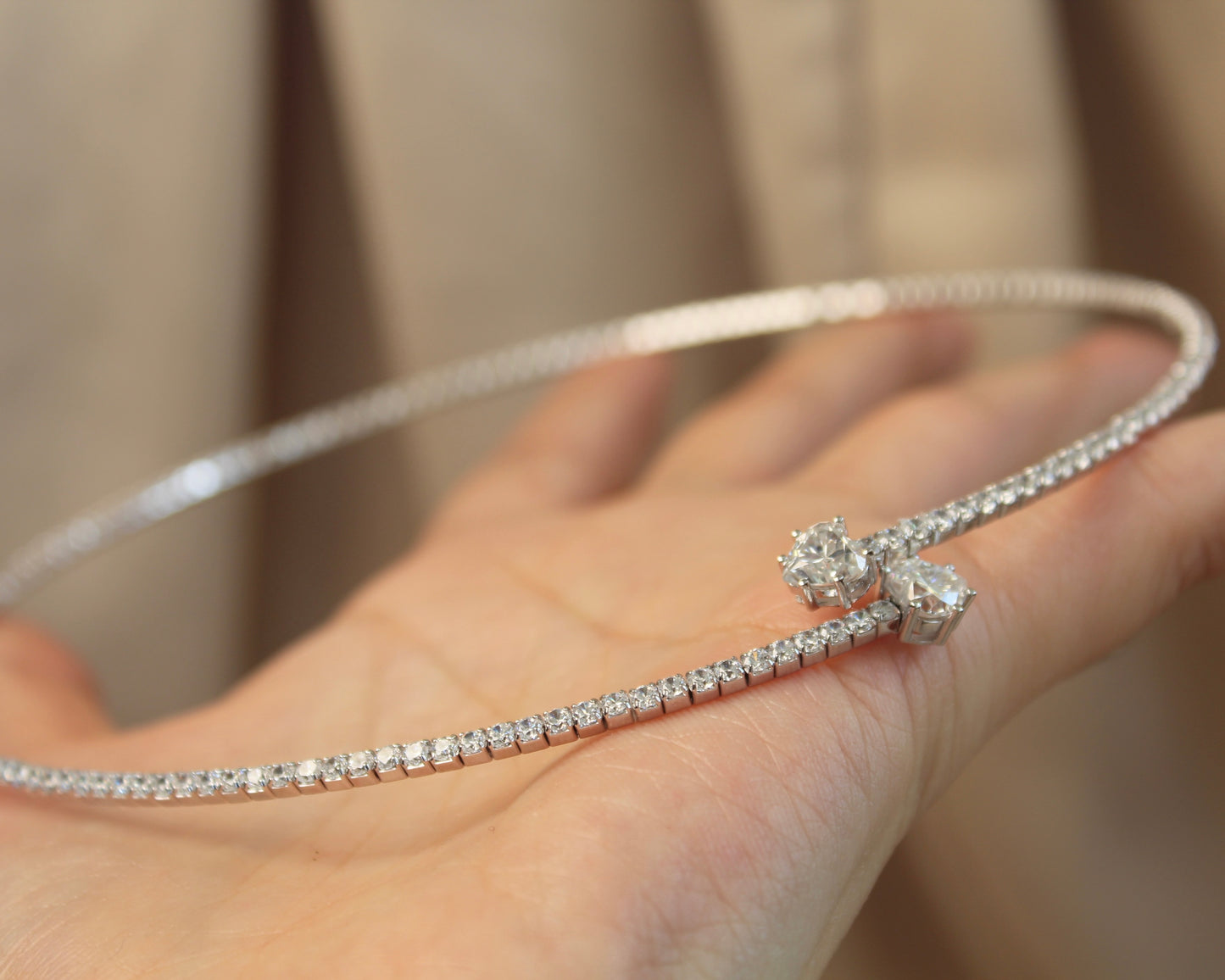 Tennis Moissanite Choker Necklace