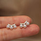 14K Solid White Gold Natural Pearl Earrings