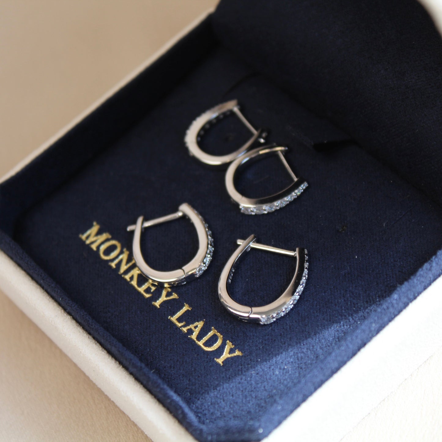 U-Shape Moissanite Hoop Earrings