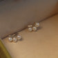 14K Solid White Gold Natural Pearl Earrings