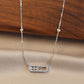 14K Solid White Gold Dancing Stones Necklace