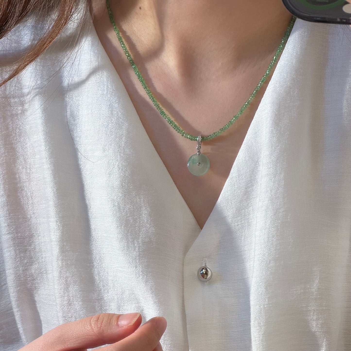 沙弗莱 Natural Tsavorite Necklace