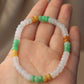 High-Quality Tri-Color Natural Jadeite Beads Bracelet