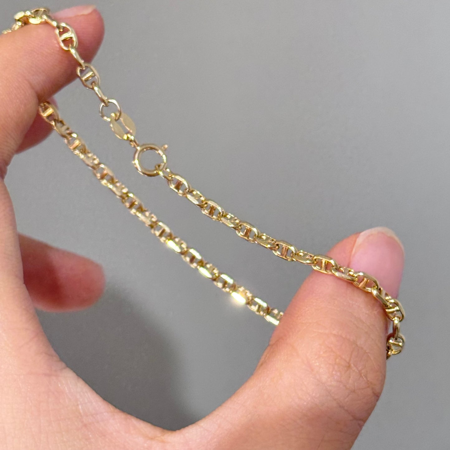 18K Solid Gold Classic Link Bracelet