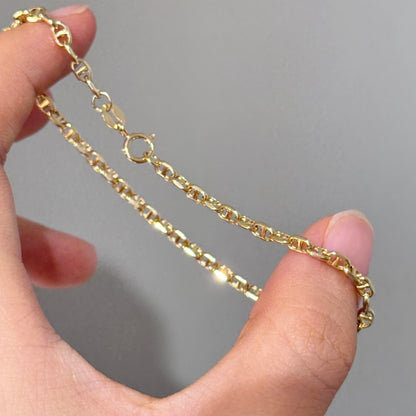 18K Solid Gold Classic Link Bracelet
