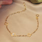 18K Solid Gold Three Clovers Bracelet