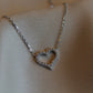 Sparkling Heart Moissanite Necklace, Sterling Silver