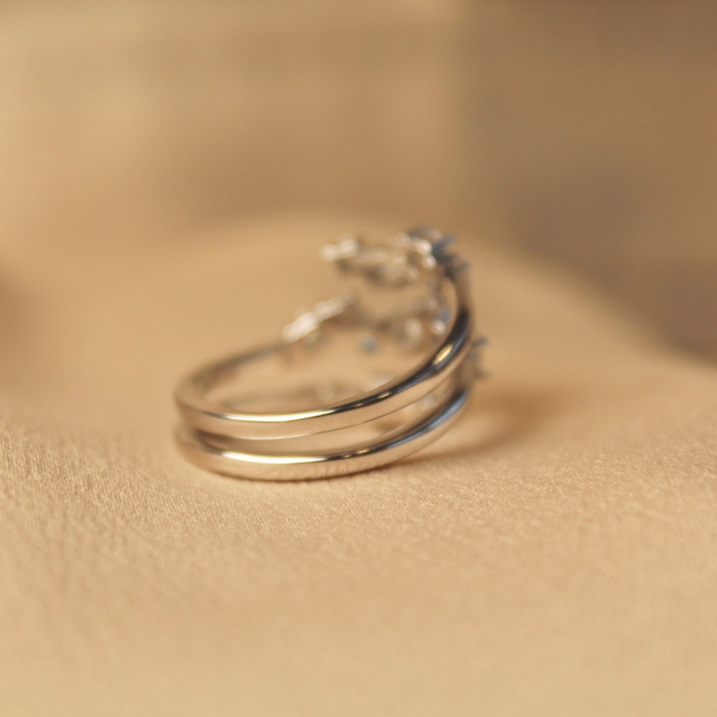 Multi-Layers Sparkling Moissanite Ring