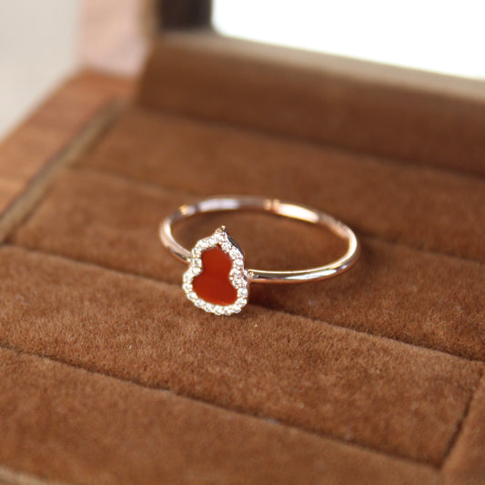 14K Solid Rose Gold Hulu Ring (Version 2)