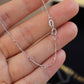 14K Solid White Gold Plain Chain Necklace闪珠链