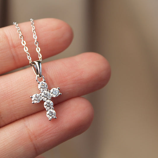 Cross Moissanite Necklace