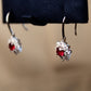 Lab-Grown Ruby Sunflower Drop Earrings