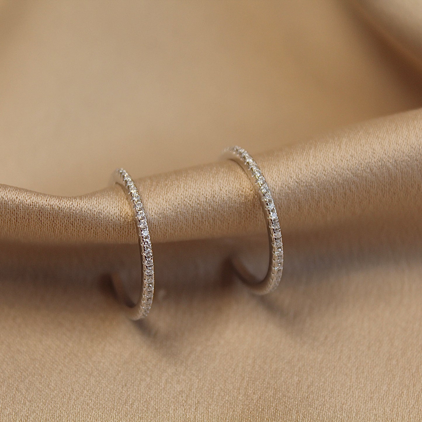 Classic C-Shape Moissanite Hoop Earrings,19mm