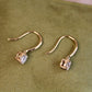 14K Solid Gold Sparkling Drop Earrings, 0.5 carat