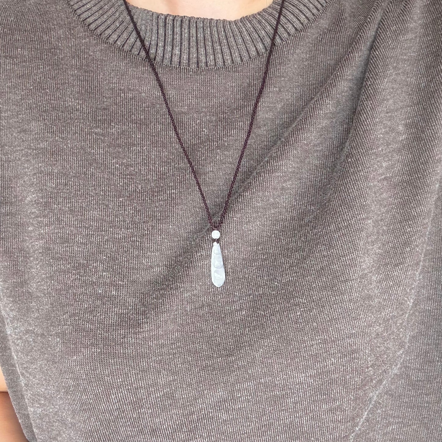 Little Pea Natural Jadeite Long Necklace