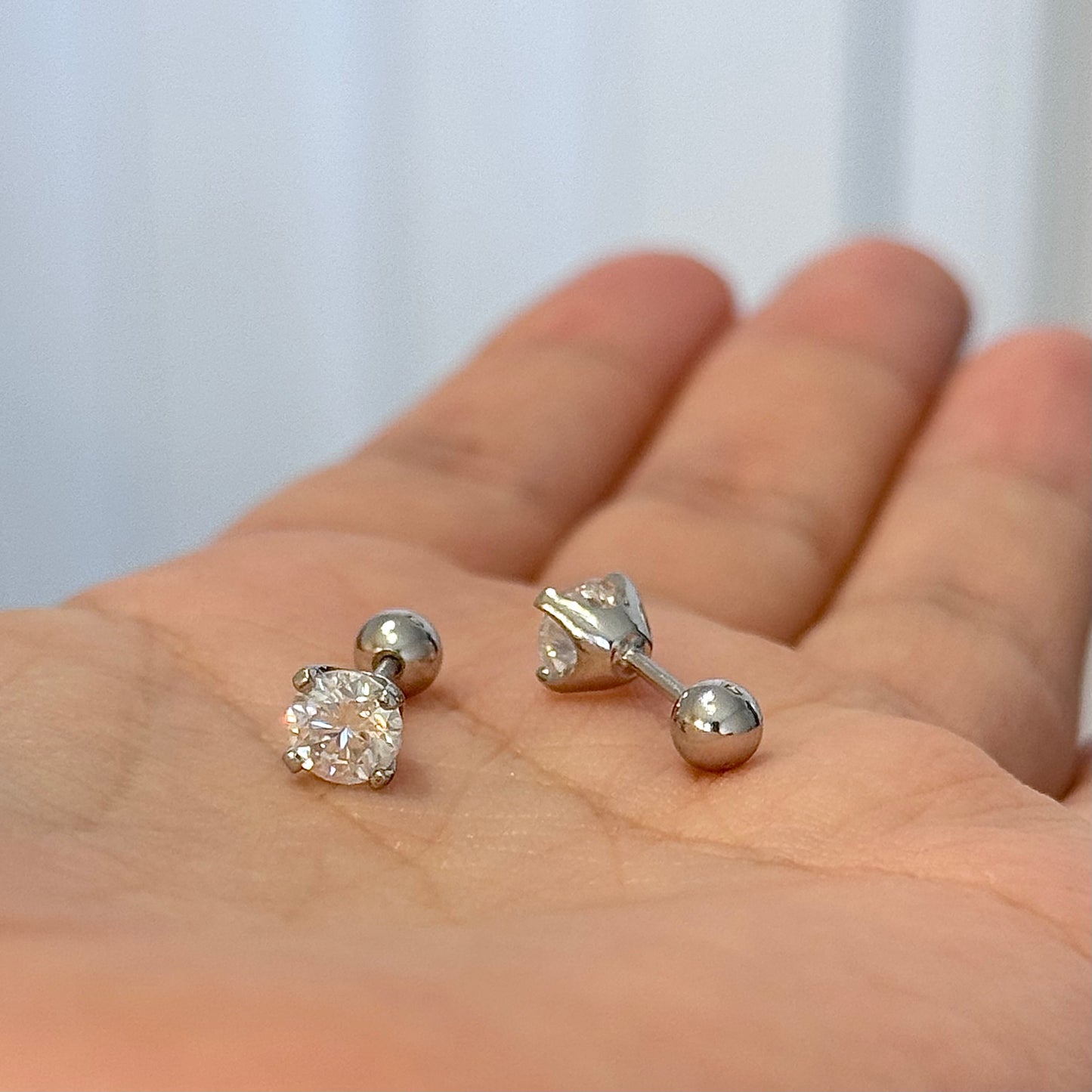 Classic Four-Claw Moissanite Earrings, 0.5 carat