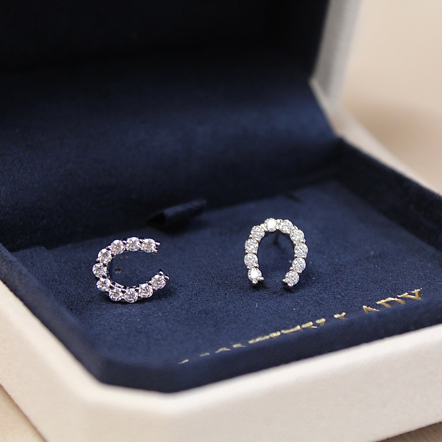 Sparkling Horseshoe Moissanite Earrings