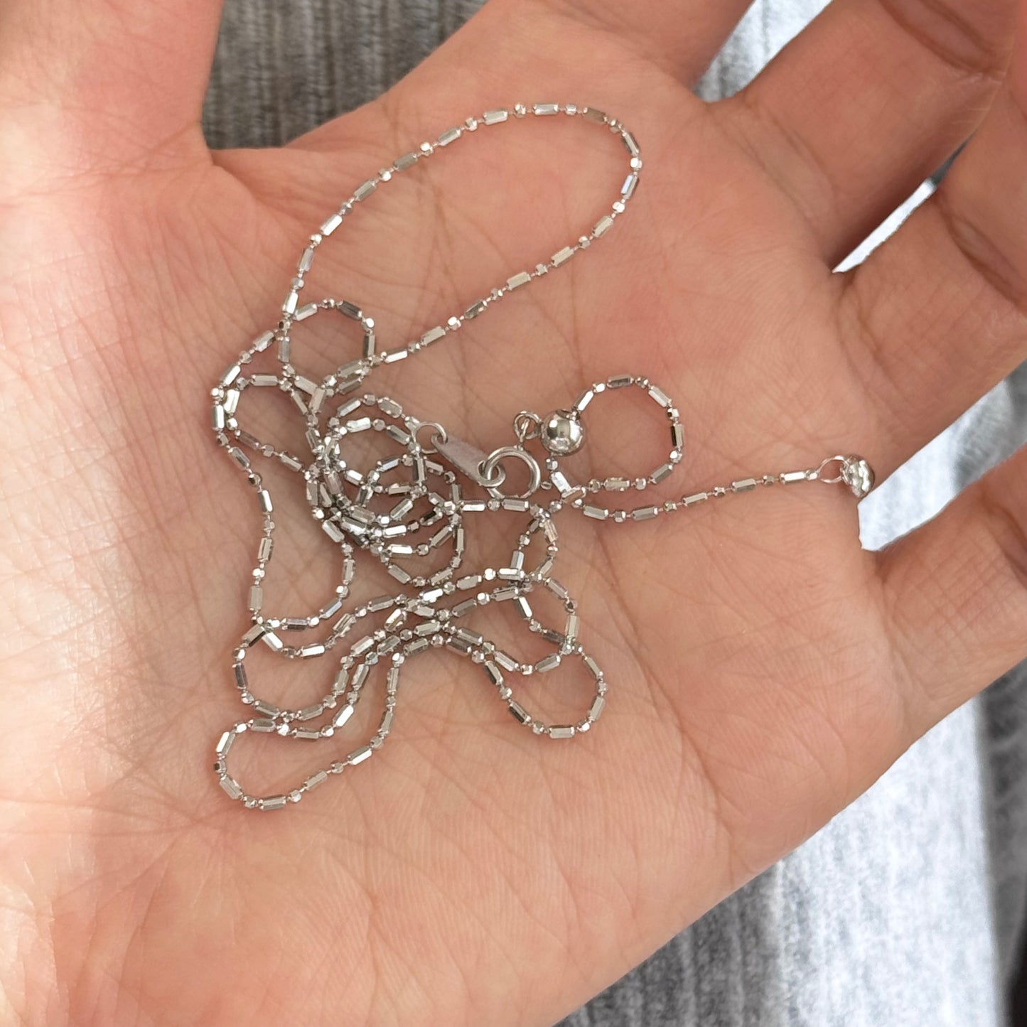 Sparkling Plain Chain Necklace, 60cm