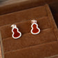14K Solid Rose Gold Hulu Earrings, Medium Size