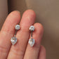 14K Solid White Gold Multi-Use Drop Earrings
