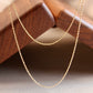 14K Solid Gold Plain Chain Necklace闪珠链