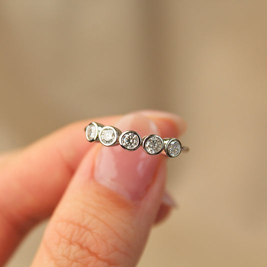 Five Bubbles Moissanite Ring