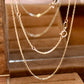 14K Solid Gold Plain Chain Necklace