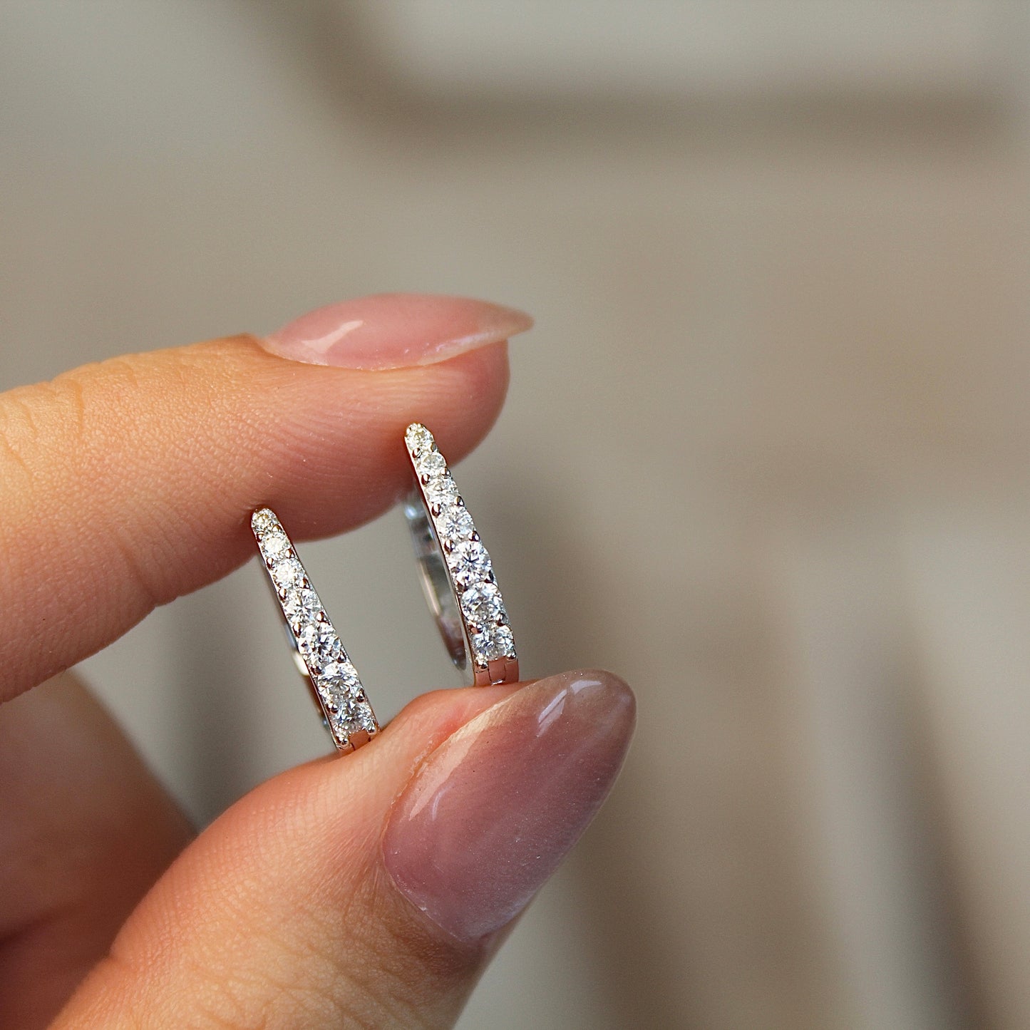 U-Shape Moissanite Hoop Earrings