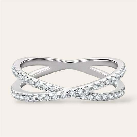 Crossover Moissanite Ring