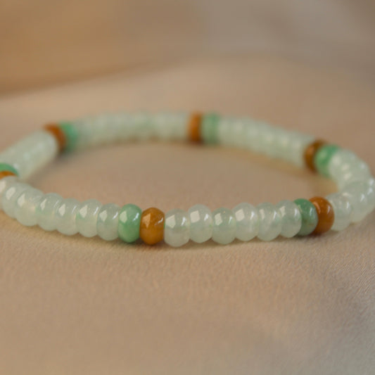 翡翠算盘珠Natural Jadeite Bead Bracelet