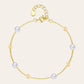 14K Solid Gold Starry Sky Pearl Bracelet