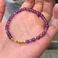 小碎金18K Solid Gold Natural Amethyst Bracelet