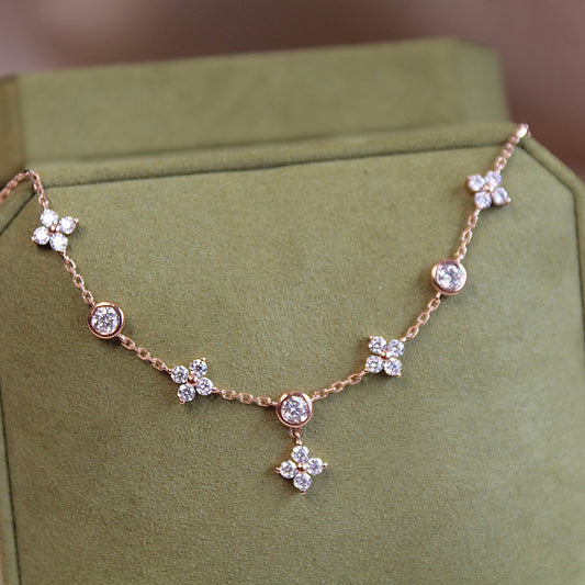 14K Solid Gold Fairy Clover Bracelet