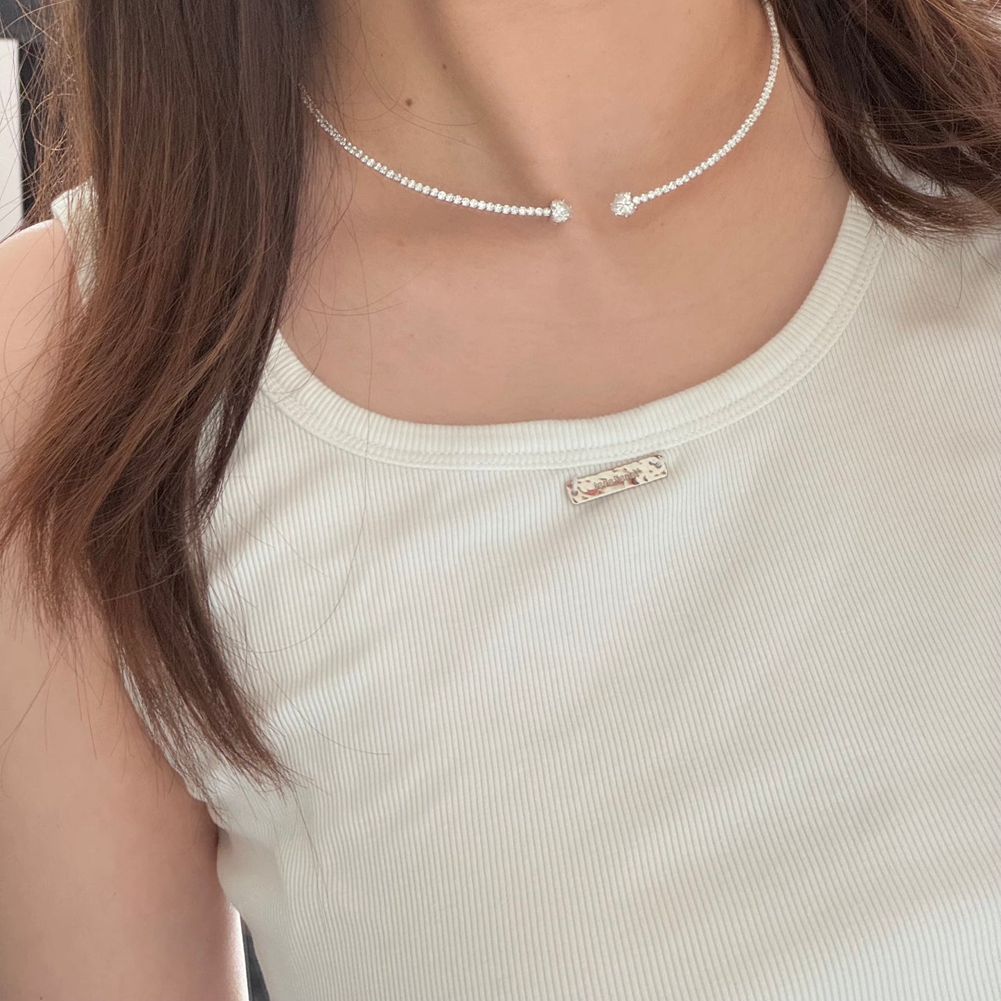 Tennis Moissanite Choker Necklace