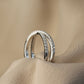 Crossover Moissanite Ring