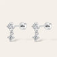 Small Double Moissanite Stud Earrings