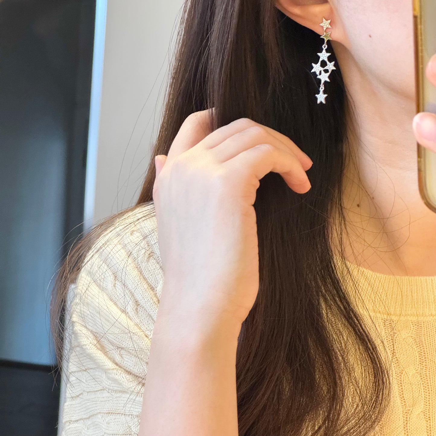 Shiny Star Long Tassel Earrings